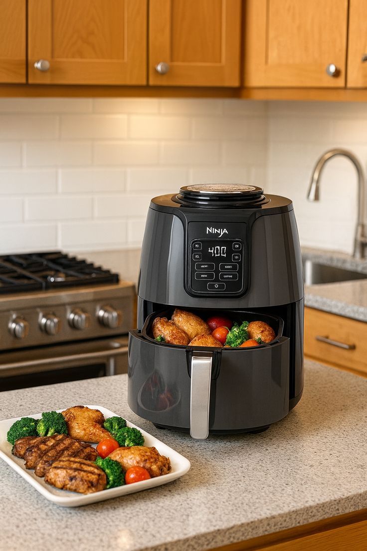 Black heating air fryer